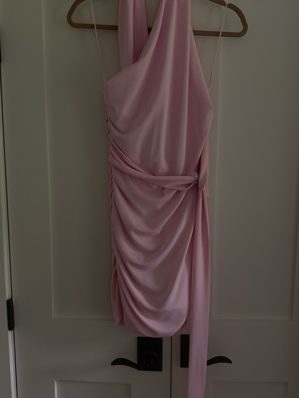 ZARA NWT Sleeveless Draped Halter Top Soft Pink Mini Dress
